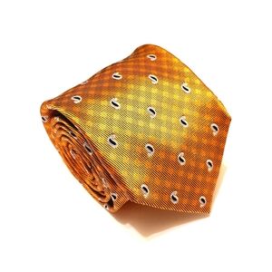 Enro Necktie Gold Geometric Silk Neck Tie  61x3"